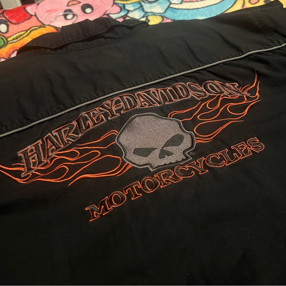 Harley-Davidson Black Jacket with Orange Embroidery